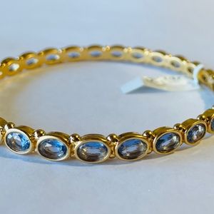 Julie Vos Mykonos Bangle Bracelet, Blue Gemstones, New w/ Tag and Pouch